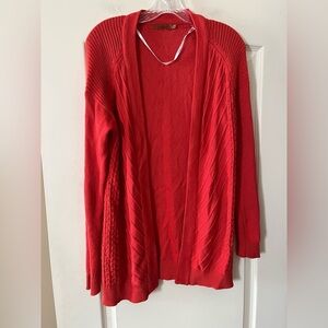 Belldini Vibrant Coral Knit Cardigan Long Sleeve Sweater Women’s Size Medium